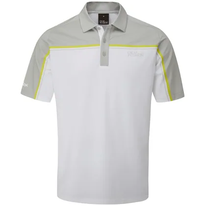 OSCAR JACOBSON GILMAN TOUR GOLF POLO SHIRT - LUNAR / WHITE