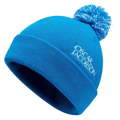OSCAR JACOBSON KNITTED II BOBBLE HAT - COBALT