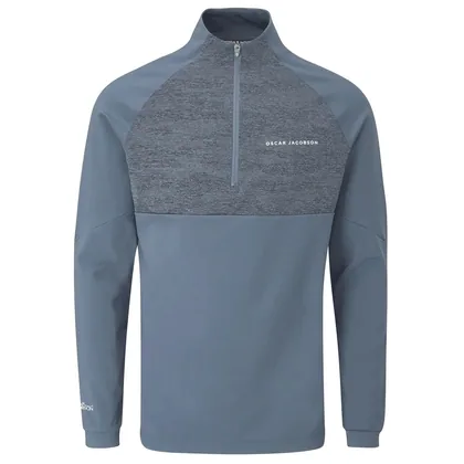 OSCAR JACOBSON LEXINTON 1/4 ZIP JUMPER - CHINA BLUE