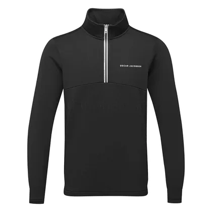 Oscar Jacobson Longton Tour 1/4 Zip Golf Sweater Black OJTOP0171