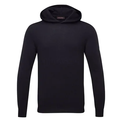 Oscar Jacobson Pascal Merino Blend Knitted Golf Hoodie Navy OJKNT0371-NVY
