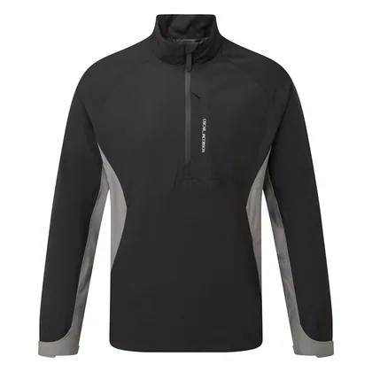 Oscar Jacobson Pinewood 1/4 Zip Waterproof Golf Jacket Black/Pewter OJTOP0262-BP