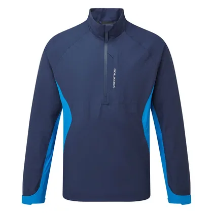 Oscar Jacobson Pinewood 1/4 Zip Waterproof Golf Jacket Navy/Cobalt OJTOP0262-NC