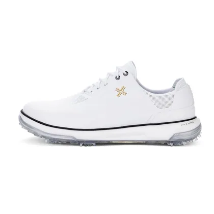 PAYNTR Eighty Seven SC Spiked Golf Shoes (White & Gold)