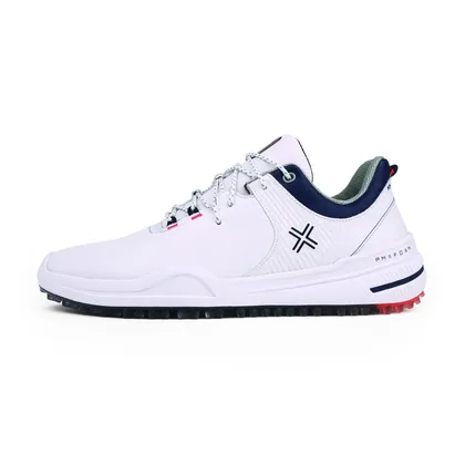 PAYNTR X 001 F Spikeless Golf Shoes (White & Navy)