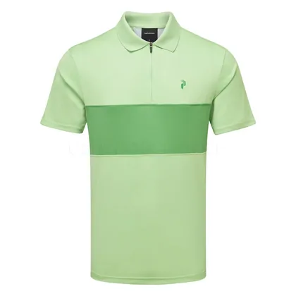 Peak Performance Player Zip Golf Polo Shirt Vivid Green/Peppermint G80210030