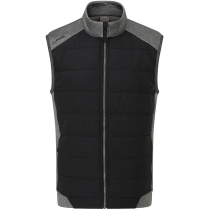 PING 2026 AIDEN HYBRID FLEECE GOLF VEST – ASPHALT MARL / BLACK