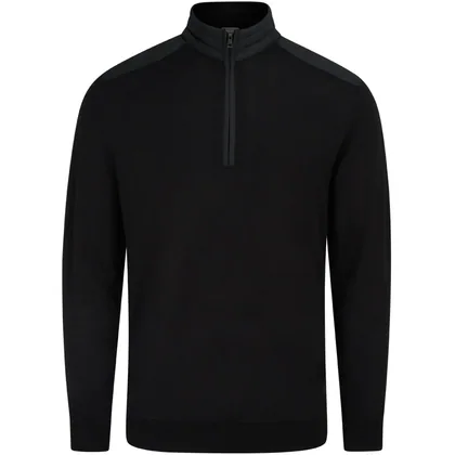 PING 2026 BARNABY 1/4 ZIP MERINO GOLF JUMPER - BLACK