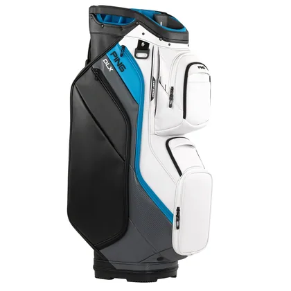 PING 2026 DLX 244 GOLF CART BAG - WHITE / GREY / BLUE
