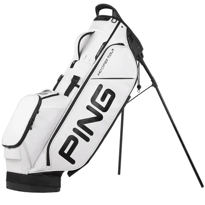 PING 2026 HOOFER TOUR GOLF STAND CARRY BAG - WHITE / BLACK