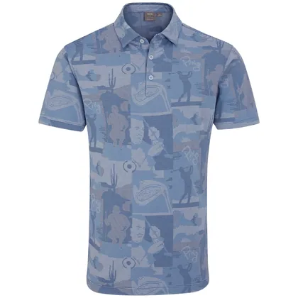 PING 2026 LEGACY GOLF POLO SHIRT - CORNFLOWER BLUE MULTI