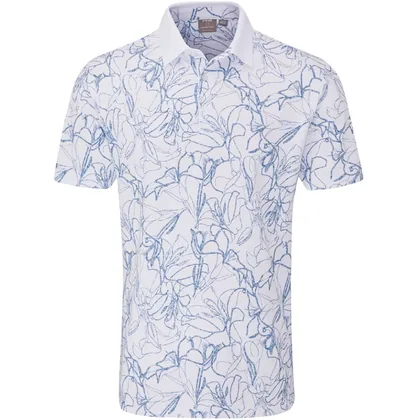 PING 2026 ORLANDO GOLF POLO SHIRT - WHITE / STELLAR