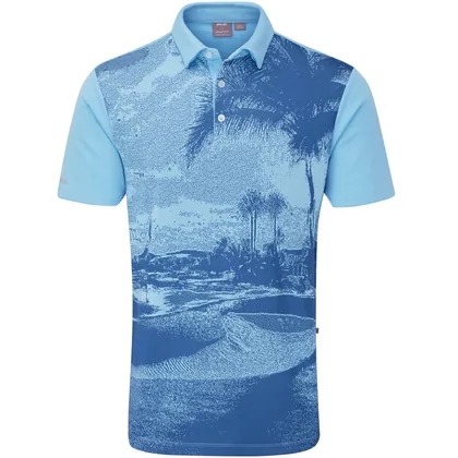 PING 2026 TIAGO GOLF POLO SHIRT - BALTIC SEA MULTI