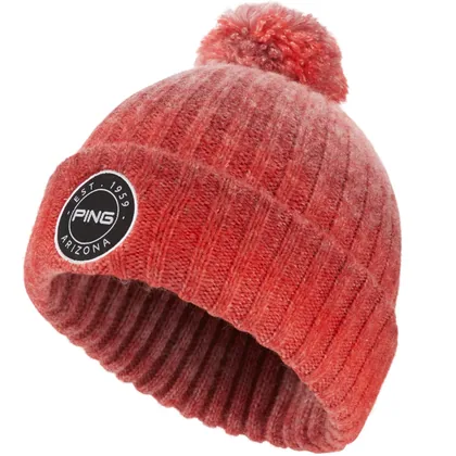PING BARRACLOUGH BOBBLE HAT - TOMATO