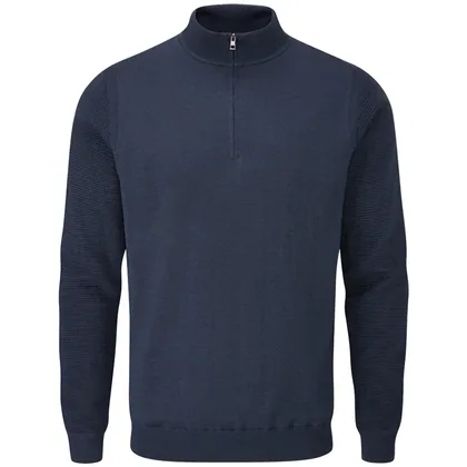 PING CROY MERINO LINED GOLF SWEATER - OXFORD BLUE