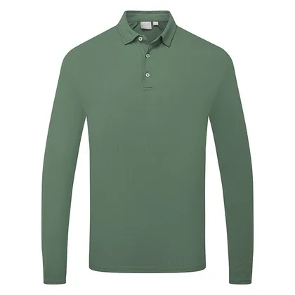 Ping Demitri Long Sleeve Golf Polo Shirt Gorse Green P03828-C1495