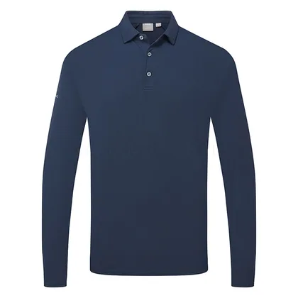 Ping Demitri Long Sleeve Golf Polo Shirt Navy P03828-C1202