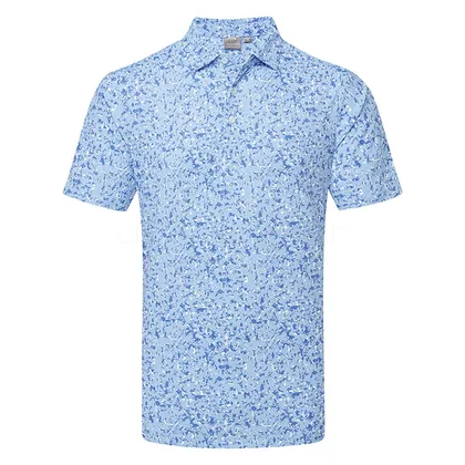 Ping Gilmore Golf Polo Shirt Dusty Blue Multi P03829-C1474