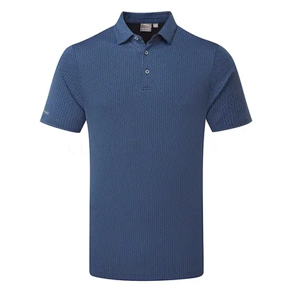 Ping Hershel Golf Polo Shirt Oxford Blue Multi P03729-O18