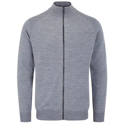 PING MURPHY LINED FULL ZIP MERINO SWEATER - FRENCH GREY
