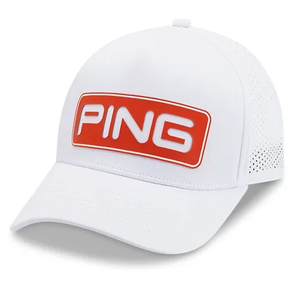 Ping Tour Vented Delta Golf Cap White/Tango P03642-109