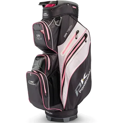 POWAKADDY 2026 DRI-TECH GOLF CART BAG – BLACK / PINK +FREE GIFT