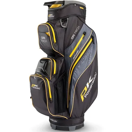 POWAKADDY 2026 DRI-TECH GOLF CART BAG – BLACK / YELLOW +FREE GIFT
