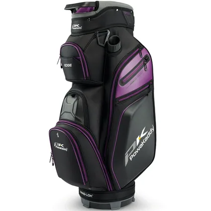 POWAKADDY 2026 EDGE GOLF CART BAG – BLACK / PURPLE +FREE GIFT