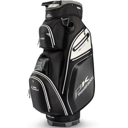 POWAKADDY 2026 EDGE GOLF CART BAG – BLACK / WHITE +FREE GIFT