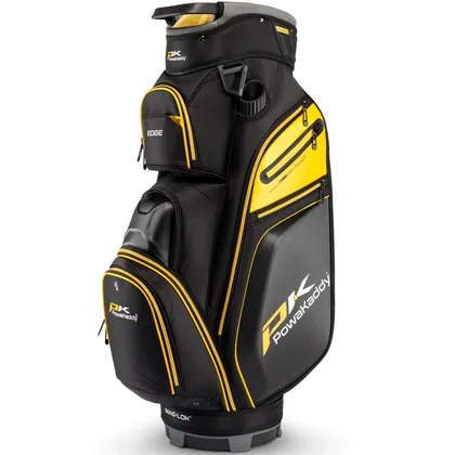POWAKADDY 2026 EDGE GOLF CART BAG – BLACK / YELLOW +FREE GIFT