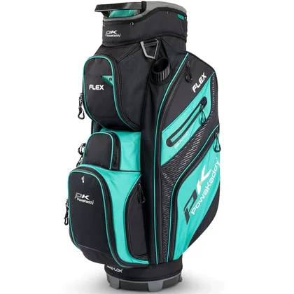 POWAKADDY 2026 FLEX GOLF CART BAG - BLACK / TEAL +FREE GIFT