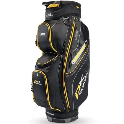POWAKADDY 2026 LITE GOLF CART BAG – BLACK / YELLOW +FREE GIFT