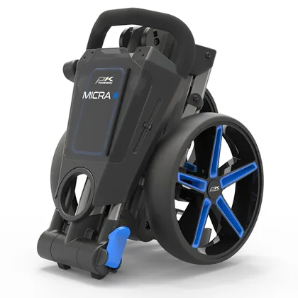 POWAKADDY 2026 MICRA GOLF PUSH TROLLEY - BLUE +FREE GIFT