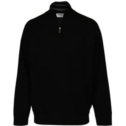ProQuip Merino Lined Zip Neck Golf Sweater - Black