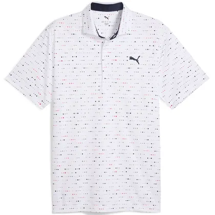 PUMA 2026 KEYS GOLF POLO SHIRT - WHITE GLOW / DEEP NAVY