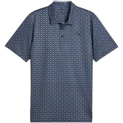 PUMA 2026 MATTR SCALLOP GOLF POLO SHIRT - DEEP NAVY / WHITE GLOW