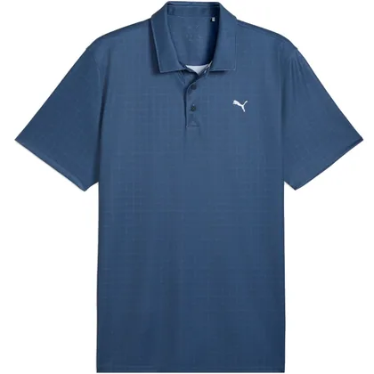 PUMA 2026 PURE 2.0 GEO DIAMOND GOLF POLO SHIRT - DARK INDEGO / DEEP NAVY
