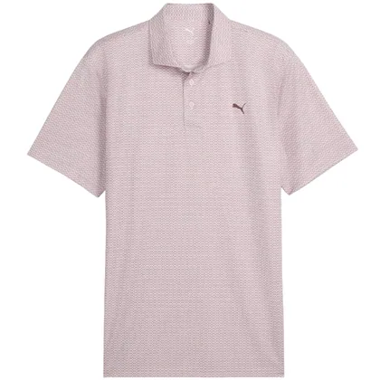 PUMA 2026 PURE 3.0 GEO GOLF POLO SHIRT - POWDER PINK / RICH COCOA