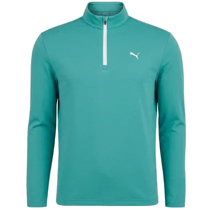 PUMA 2026 PURE 3.0 TEXTURE 1/4 ZIP MIDLAYER - MINT TEA / WHITE GLOW