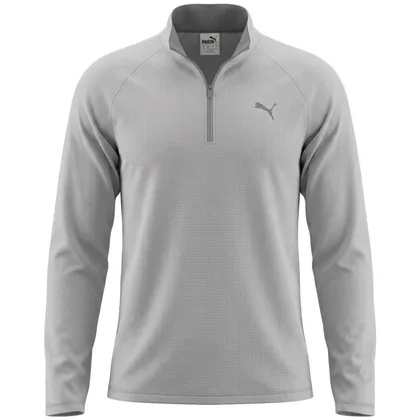 PUMA 2026 PURE GRID 1/4 ZIP MIDLAYER - PLATINO GREY