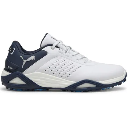 PUMA 2026 SHADOWCAT NITRO LEATHER GOLF SHOES - WHITE / NAVY