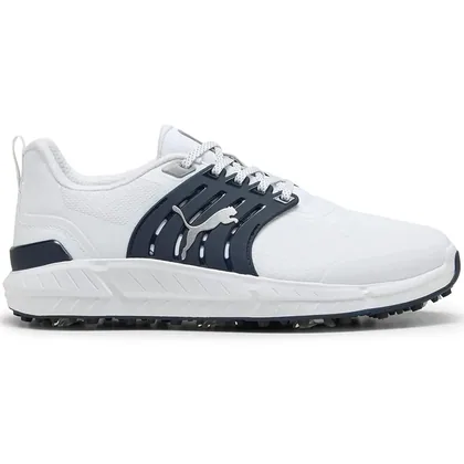 PUMA IGNITE ELEVATE 2 TOUR GOLF SHOES - WHITE / NAVY / SILVER