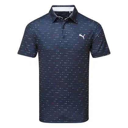 Puma Keys Golf Polo Shirt Deep Navy/Strong Red 631595-03