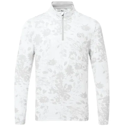 PUMA PURE 2.0 ROSE 1/4 ZIP JUMPER - GREY / WHITE