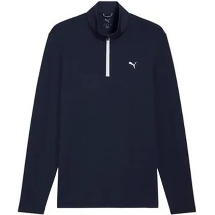 Puma Pure 3.0 Textured 1/4 Zip Golf Sweater - Deep Navy/White Glow