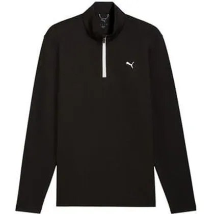 Pure 3.0 Textured 1/4 Zip Golf Sweater - Puma Black/White Glow