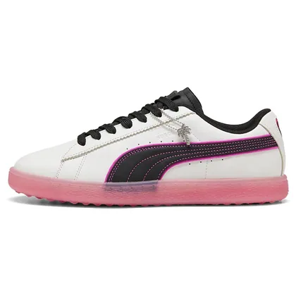 Puma x PTC Suede G Golf Shoes White/Glowing Pink 313766-01