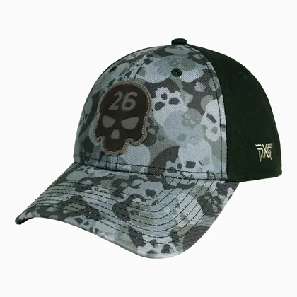 PXG DARKNESS SKULL CAMO 9FORTY SNAPBACK CAP - BLACK