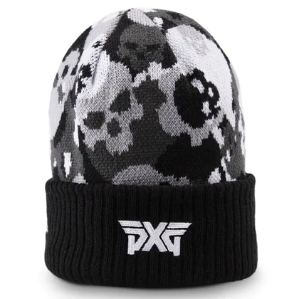 PXG NEW ERA© DARKNESS SKULL CAMO CUFFED BEANIE BLACK / WHITE