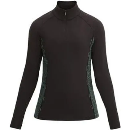 Rohnisch Jane Ladies Golf Thermo Half Zip Top - Green Crocco